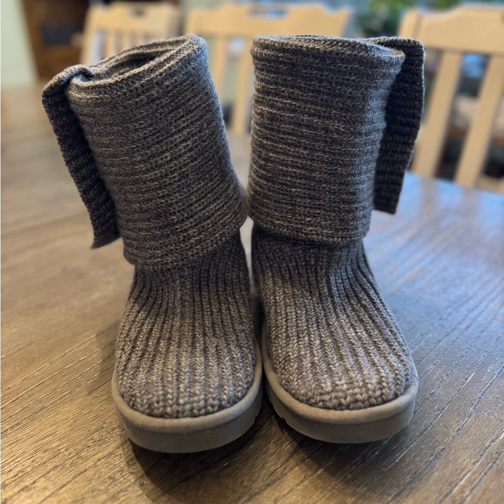 UGG Cozy Gray Knit Boots